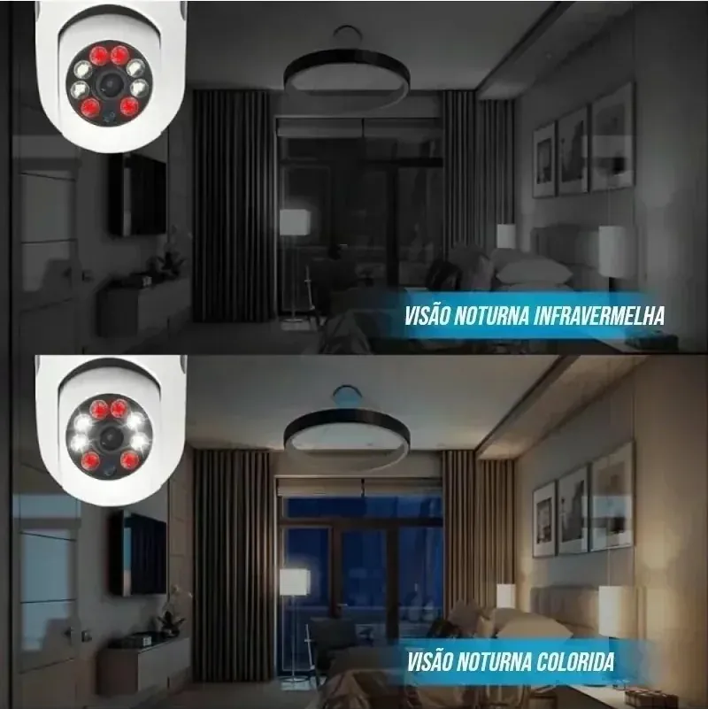 Câmera Wi-Fi Full HD 360 com Visão Noturna e Áudio