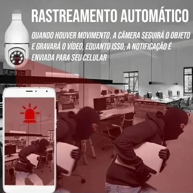 Câmera Wi-Fi Full HD 360 com Visão Noturna e Áudio