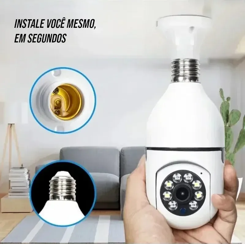 Câmera Wi-Fi Full HD 360 com Visão Noturna e Áudio