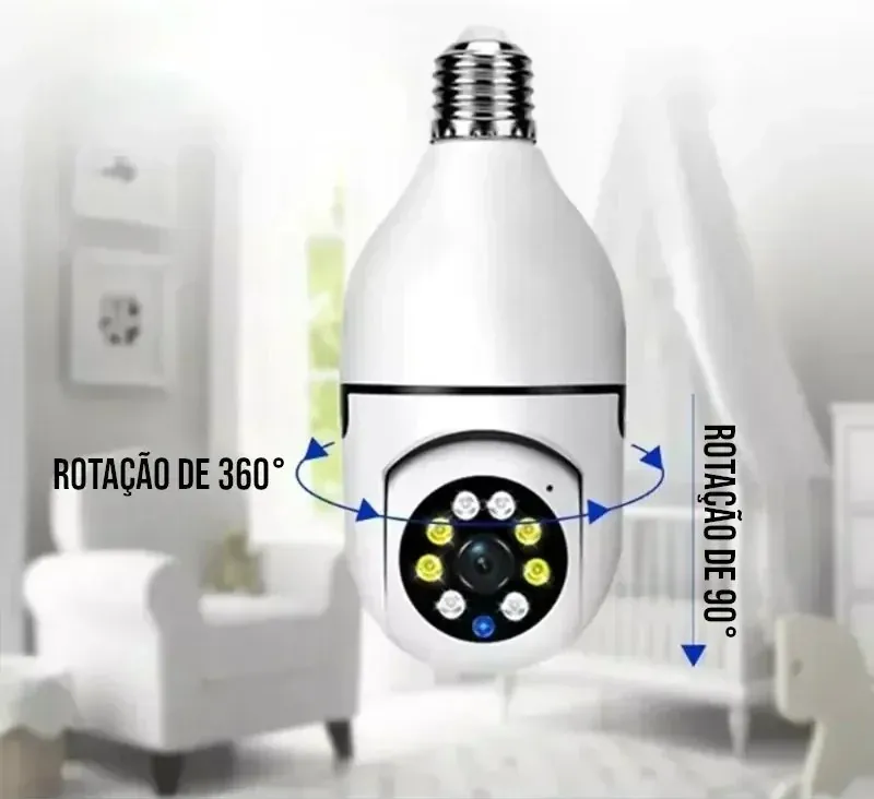 Câmera Wi-Fi Full HD 360 com Visão Noturna e Áudio