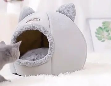Cama Iglu Toca 2 em 1 para Gatos e Cães Pequenos