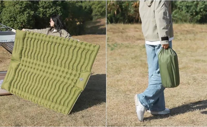 Colchão Inflável Portátil com Travesseiro Dobrável
