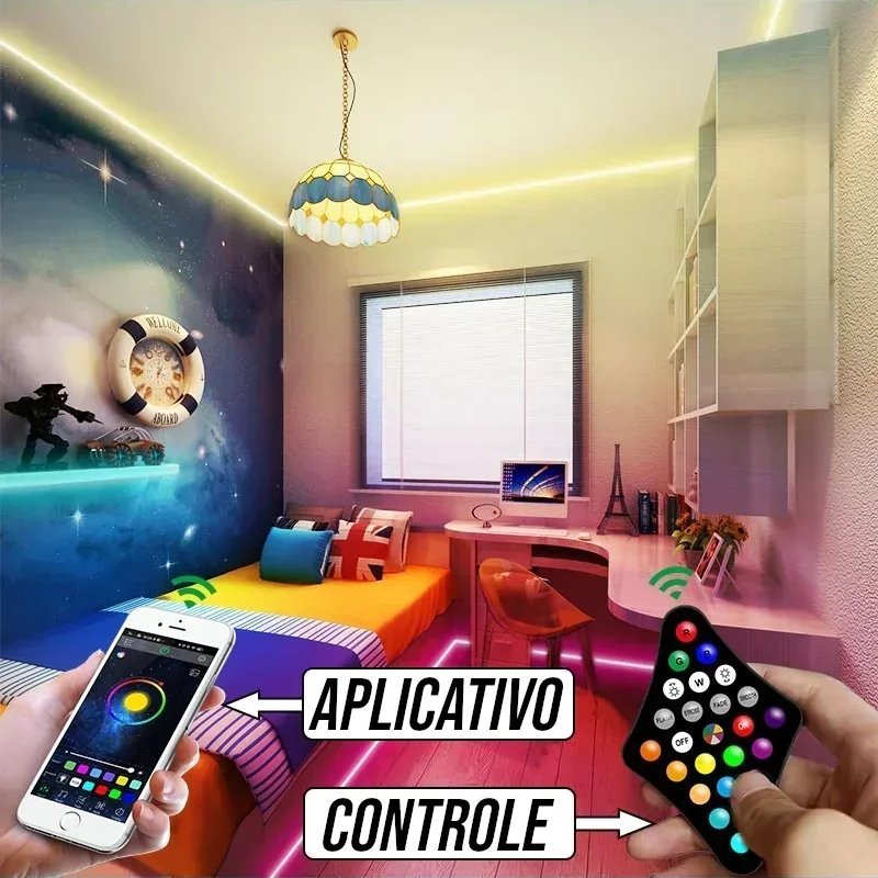 Fita LED RGB Wi-Fi com Controle Alexa e Timer