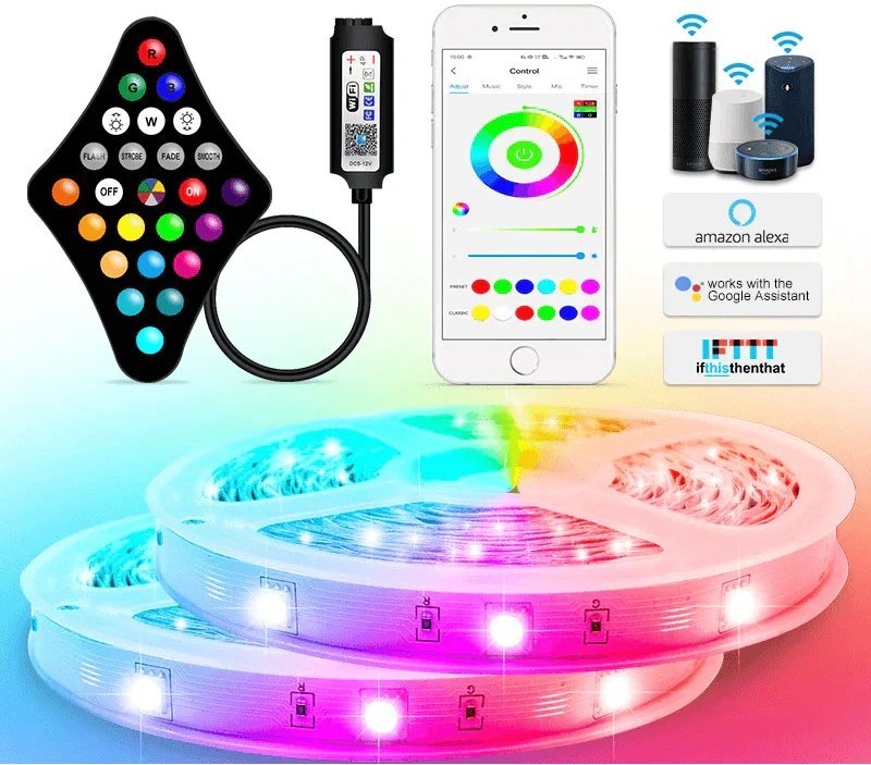 Fita LED RGB Wi-Fi com Controle Alexa e Timer