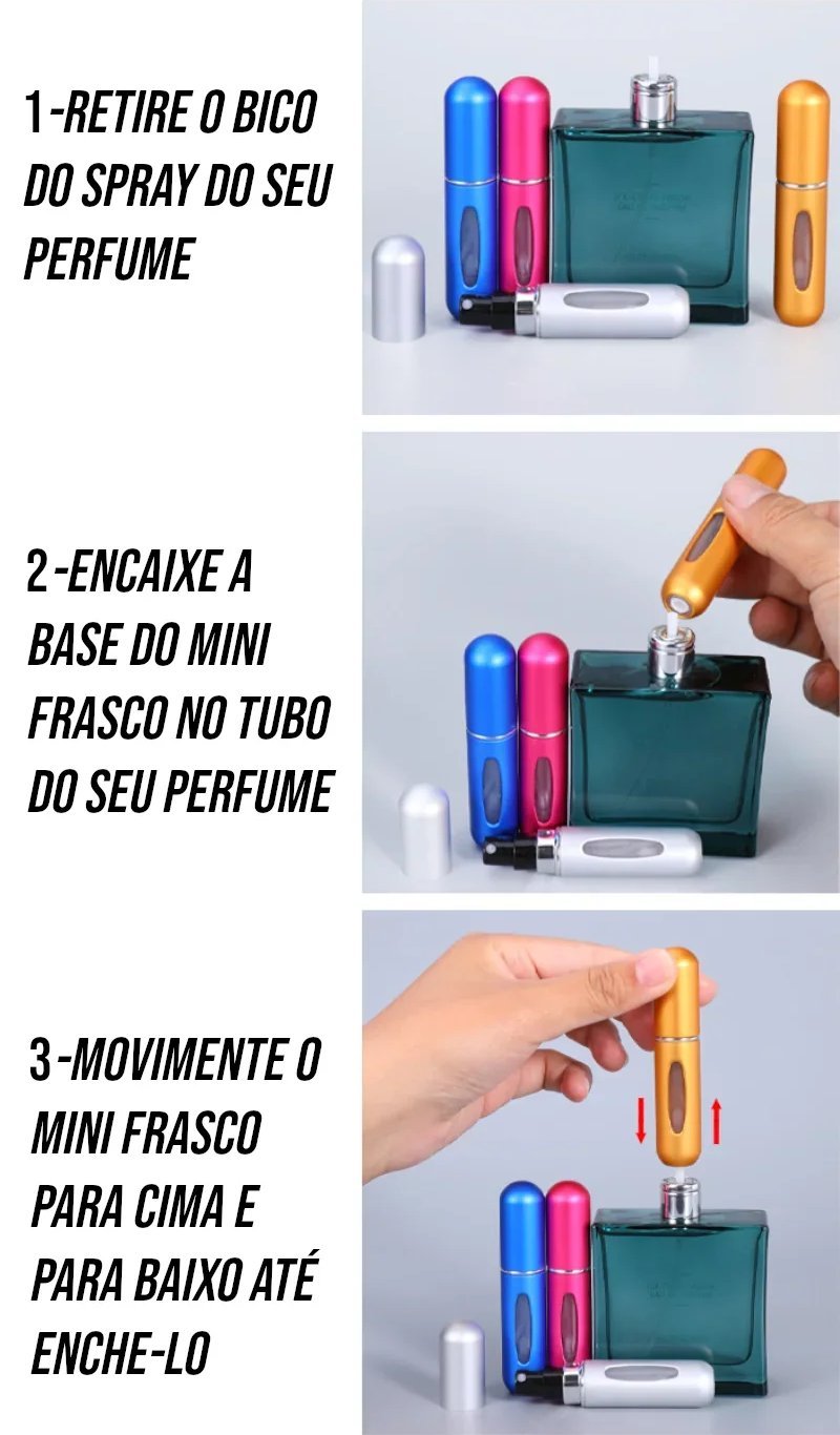 Frasco de Perfume Portátil Recarregável 5ml