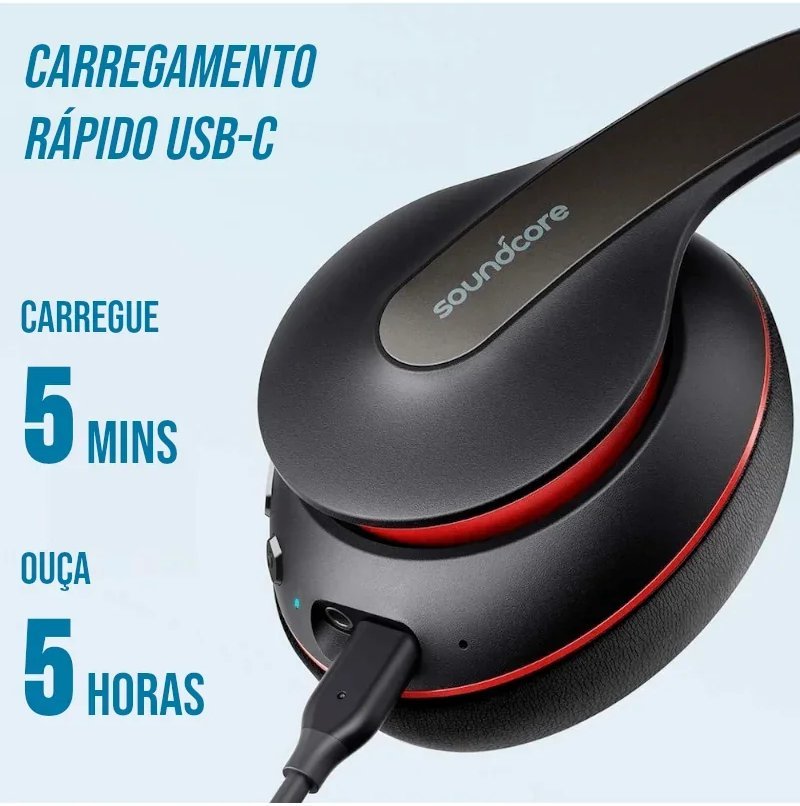 Headphone Bluetooth com Graves Potentes e 60h de Bateria