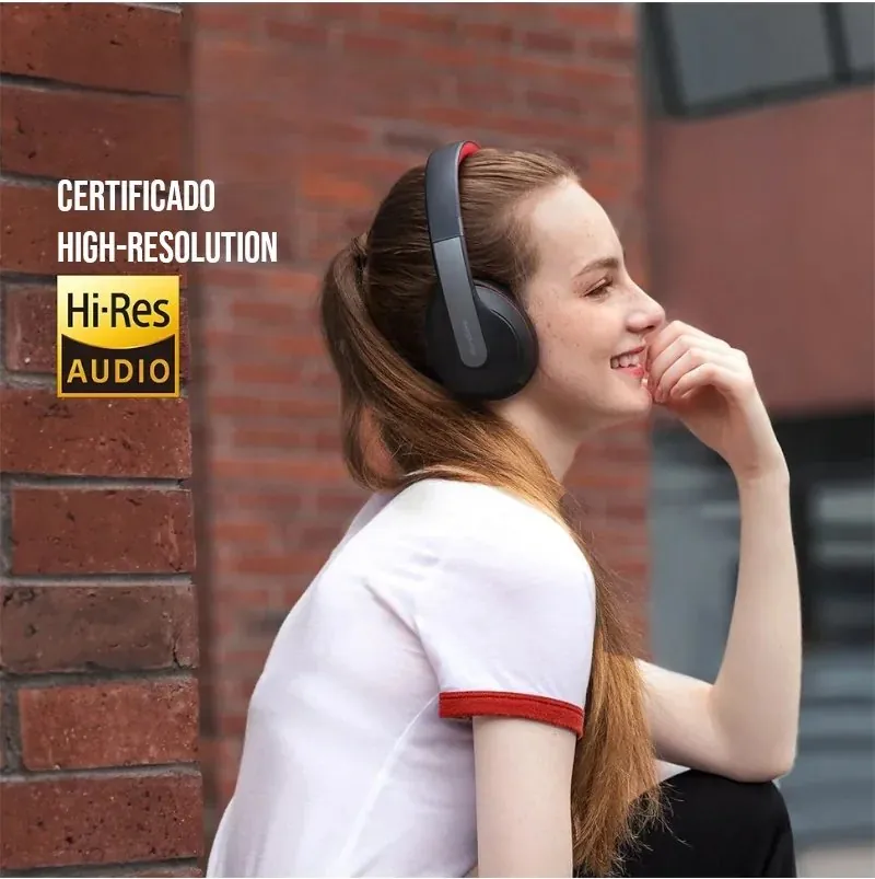 Headphone Bluetooth com Graves Potentes e 60h de Bateria