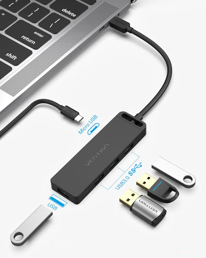 Hub USB 3.0 com 4 Portas para Notebook e PC