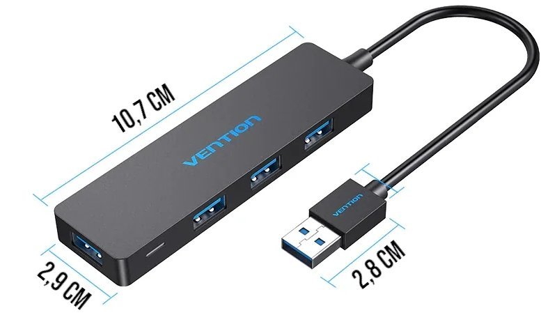 Hub USB 3.0 com 4 Portas para Notebook e PC