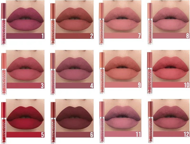 Kit de Batom Líquido Matte com 6 Cores Sortidas