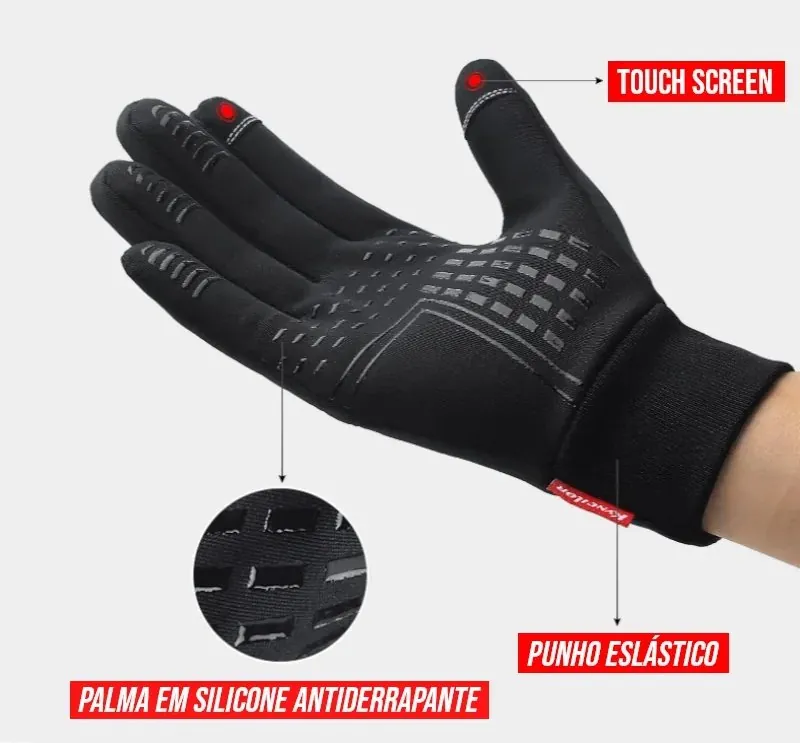 Luva Térmica Impermeável Touch para Moto e Bike