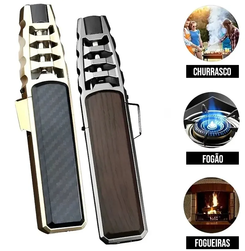 Maçarico Recarregável Portátil com Chama Forte