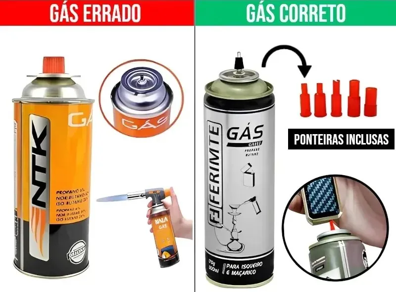 Maçarico Recarregável Portátil com Chama Forte