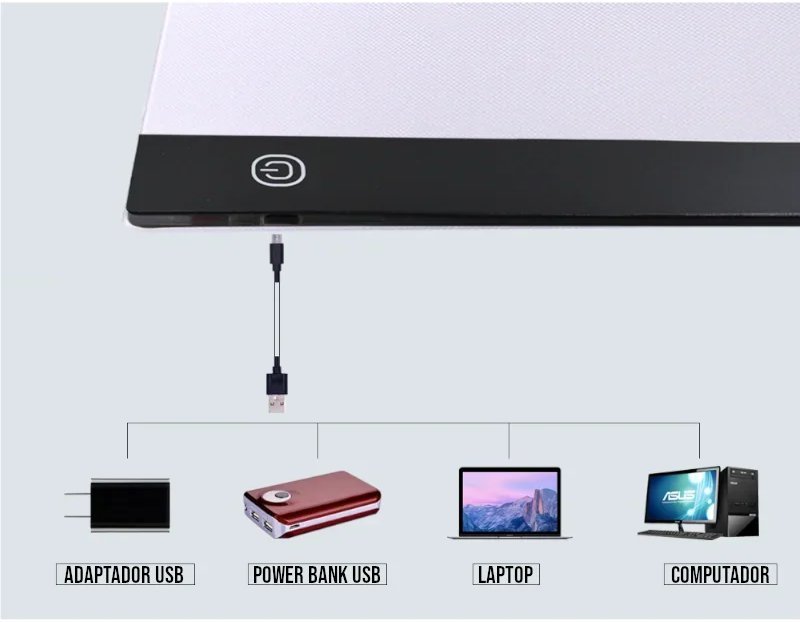 Mesa de Luz LED A4 para Desenho com 3 Níveis