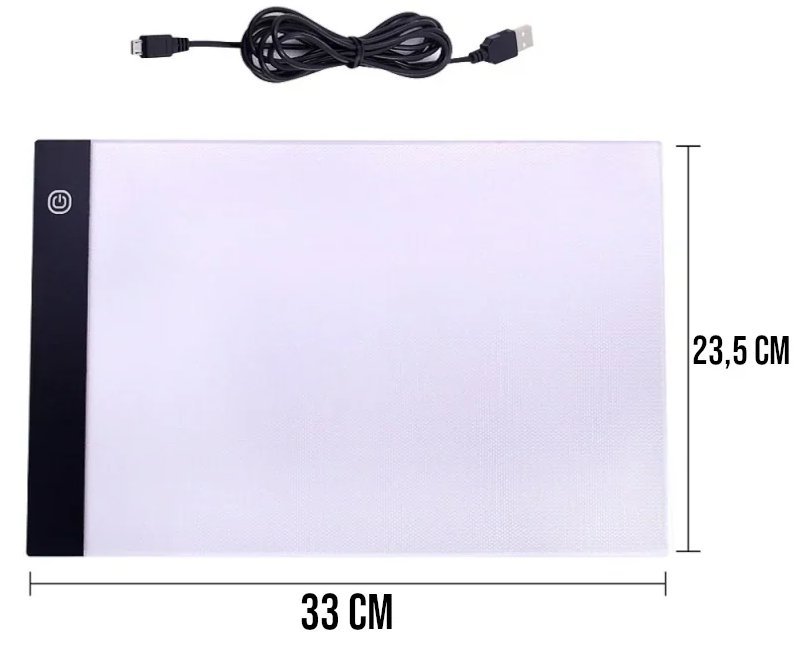 Mesa de Luz LED A4 para Desenho com 3 Níveis