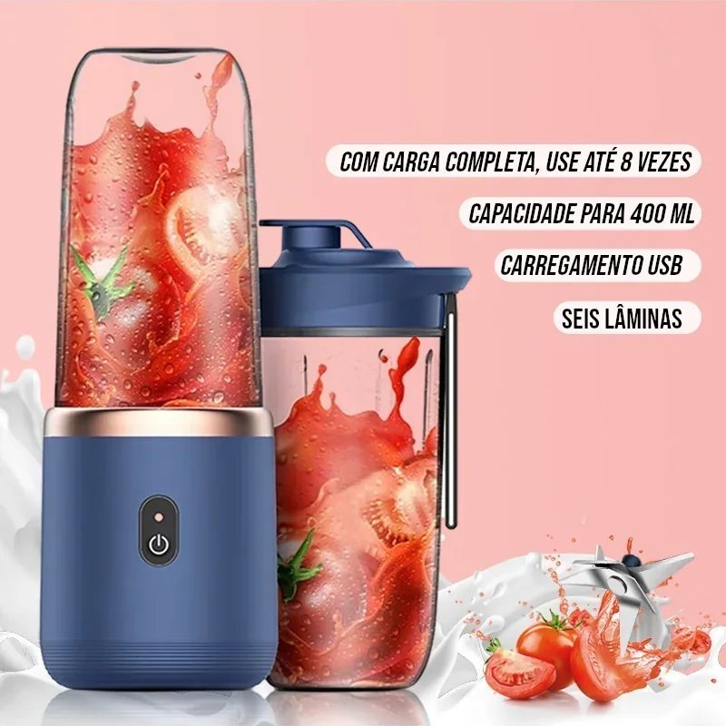 Mini Liquidificador Portátil Recarregável USB