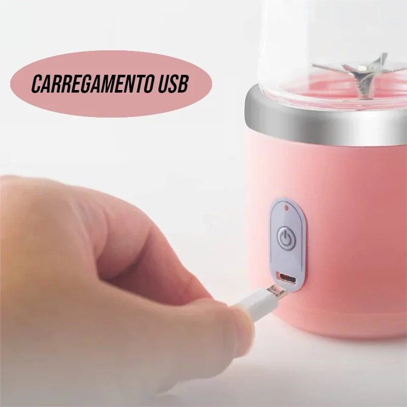 Mini Liquidificador Portátil Recarregável USB
