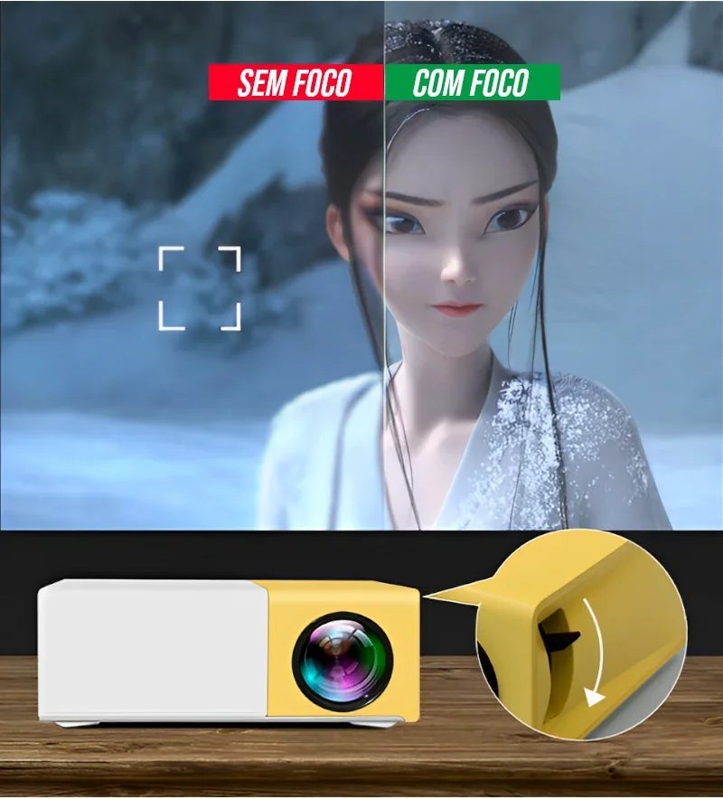 Mini Projetor Portátil Full HD 1080p para Filmes