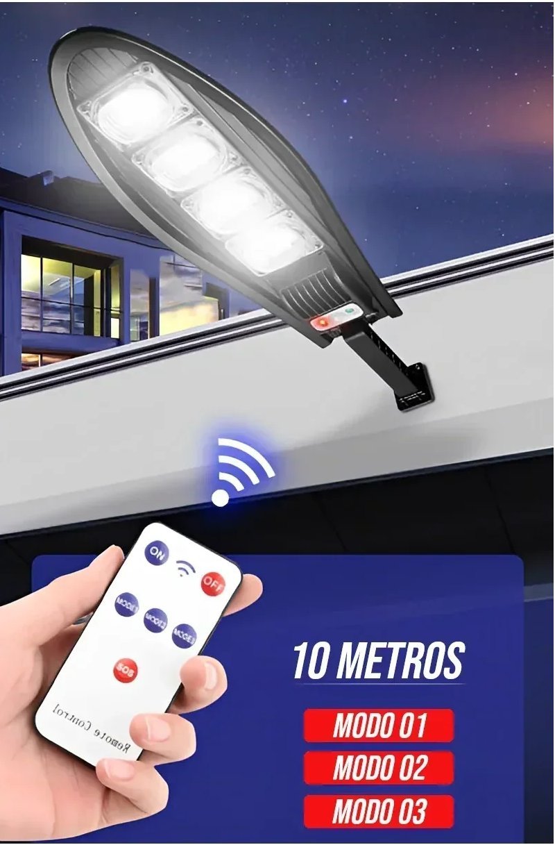 Refletor Solar de LED 500W com Sensor e Controle