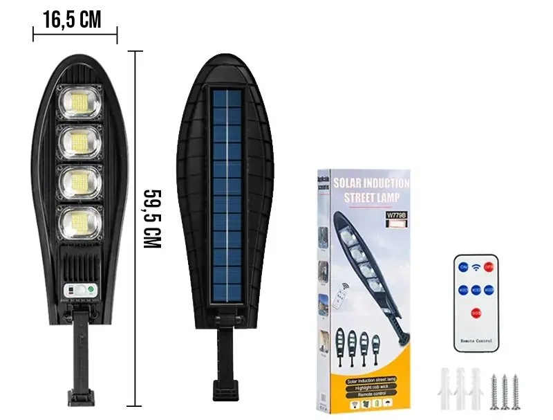 Refletor Solar de LED 500W com Sensor e Controle