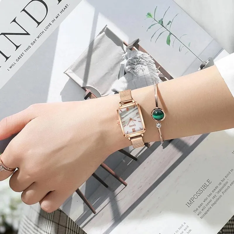 Relógio Feminino Elegante com Pulseira de Quartzo