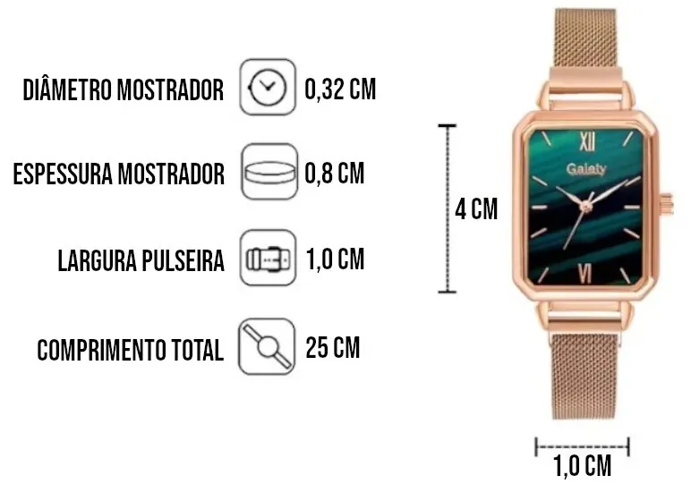 Relógio Feminino Elegante com Pulseira de Quartzo
