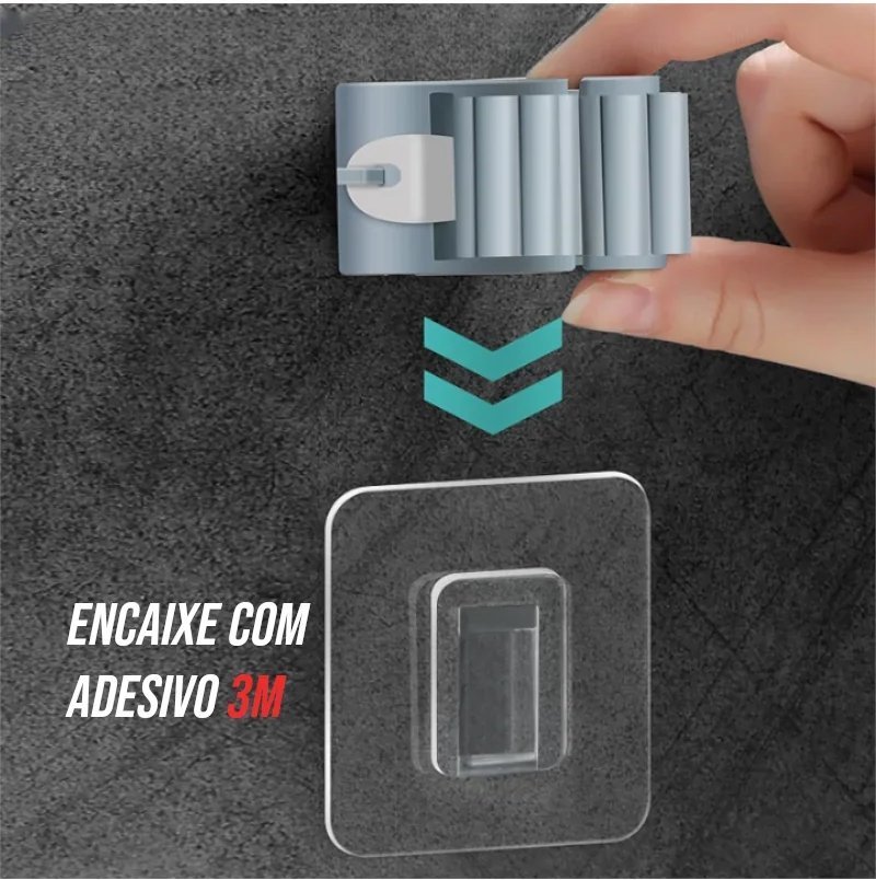 Suporte Adesivo para Vassouras e Rodos com 4 Unidades