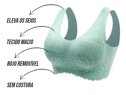 Sutiã Sem Costura 5D com Bojo Removível Confortável