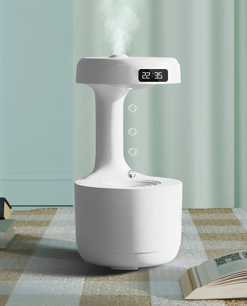 Umidificador de Ar com LED Relógio e Difusor