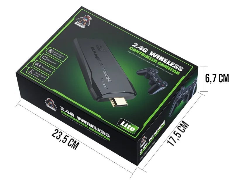 Video Game Stick Retro com 10000 Jogos e 2 Controles