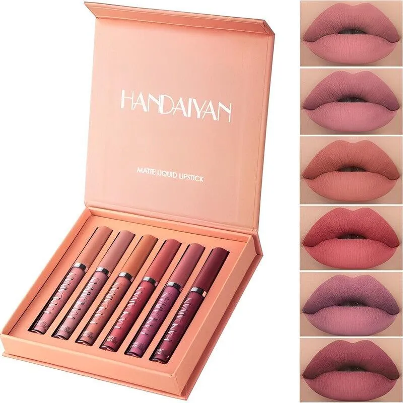 Kit de Batom Líquido Matte com 6 Cores Sortidas