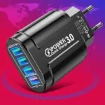 Carregador Rápido USB com 4 Portas Bivolt