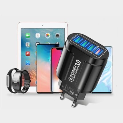 Carregador Rápido USB com 4 Portas Bivolt
