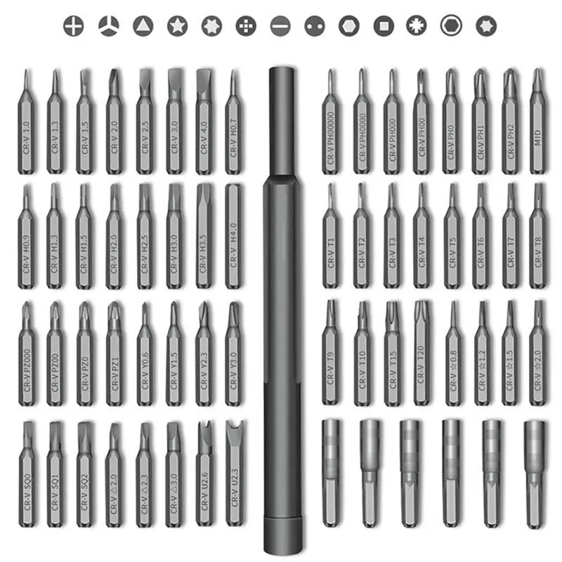 Kit Chaves de Fenda Magnéticas 63 Peças Precisão
