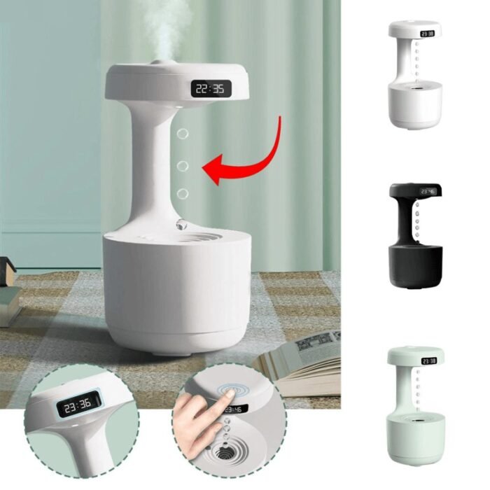 Umidificador de Ar com LED Relógio e Difusor