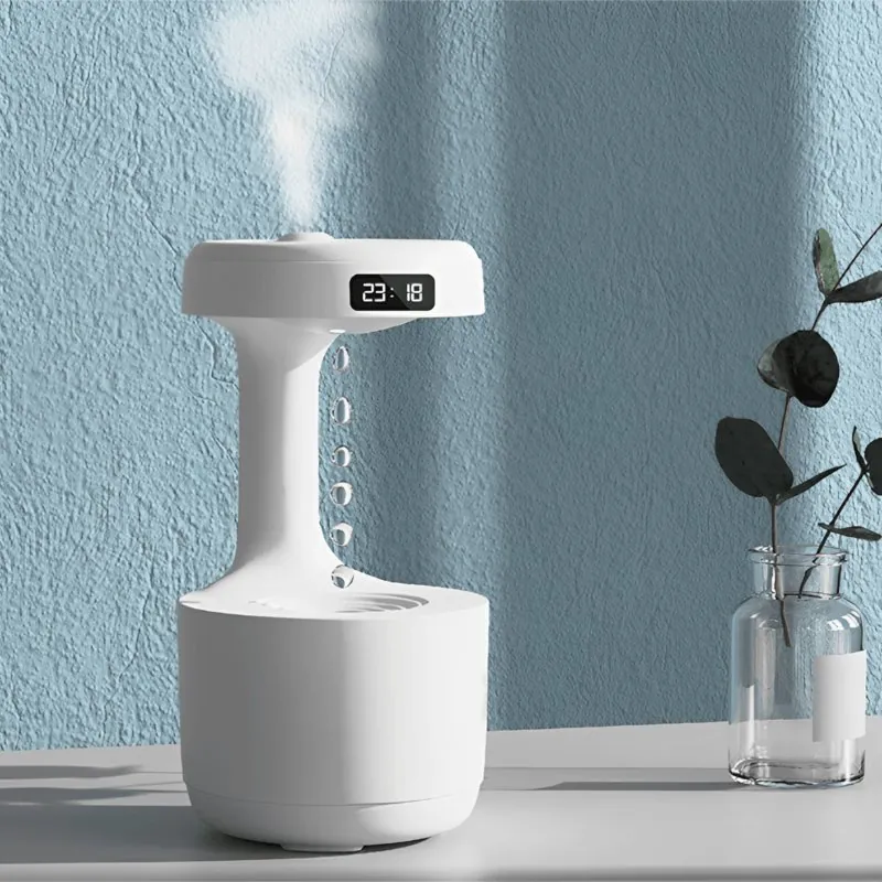 Umidificador de Ar com LED Relógio e Difusor