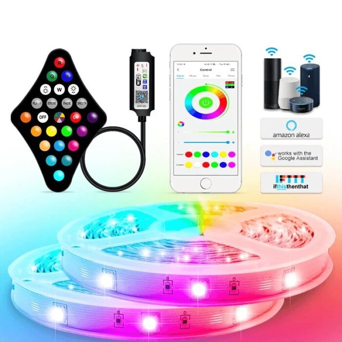 Fita LED RGB Wi-Fi com Controle Alexa e Timer