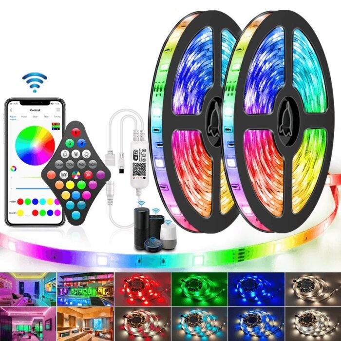 Fita LED RGB Wi-Fi com Controle Alexa e Timer