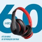 Headphone Bluetooth com Graves Potentes e 60h de Bateria