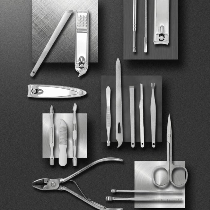 Kit Manicure e Pedicure Profissional 19 Peças Inox