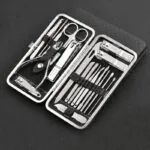 Kit Manicure e Pedicure Profissional 19 Peças Inox