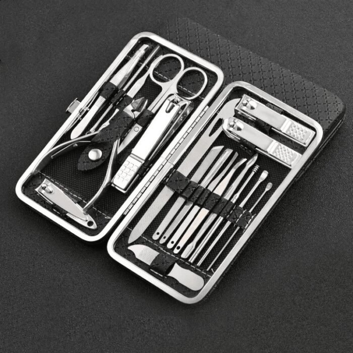 Kit Manicure e Pedicure Profissional 19 Peças Inox