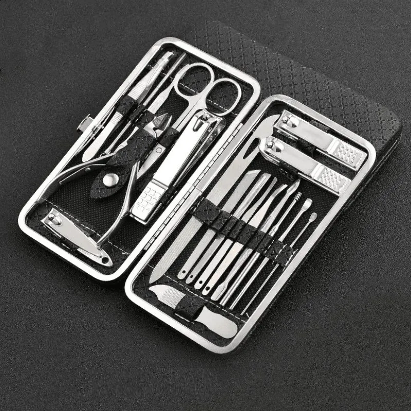 Kit Manicure e Pedicure Profissional 19 Peças Inox
