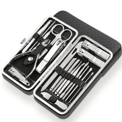 Kit Manicure e Pedicure Profissional 19 Peças Inox