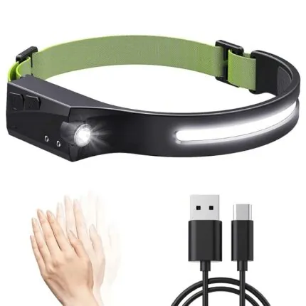 Lanterna De Cabeca Led Recarregavel Com Sensor