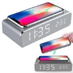 Relógio Digital com Despertador e Carregador Sem Fio