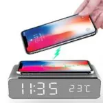Relógio Digital com Despertador e Carregador Sem Fio
