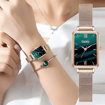 Relógio Feminino Elegante com Pulseira de Quartzo
