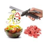 Tesoura de Cozinha 2 em 1 com Tábua de Corte
