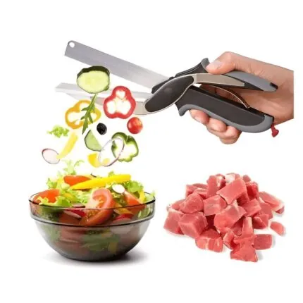Tesoura de Cozinha 2 em 1 com Tábua de Corte